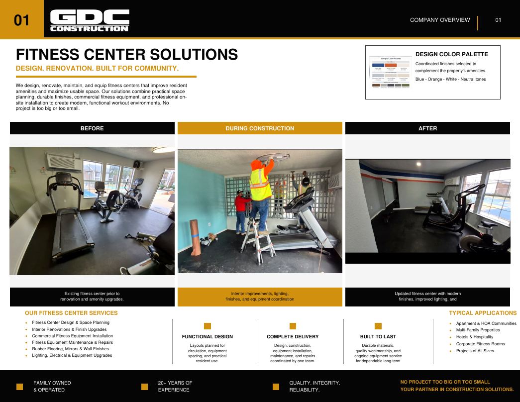 Fitness center renovation project